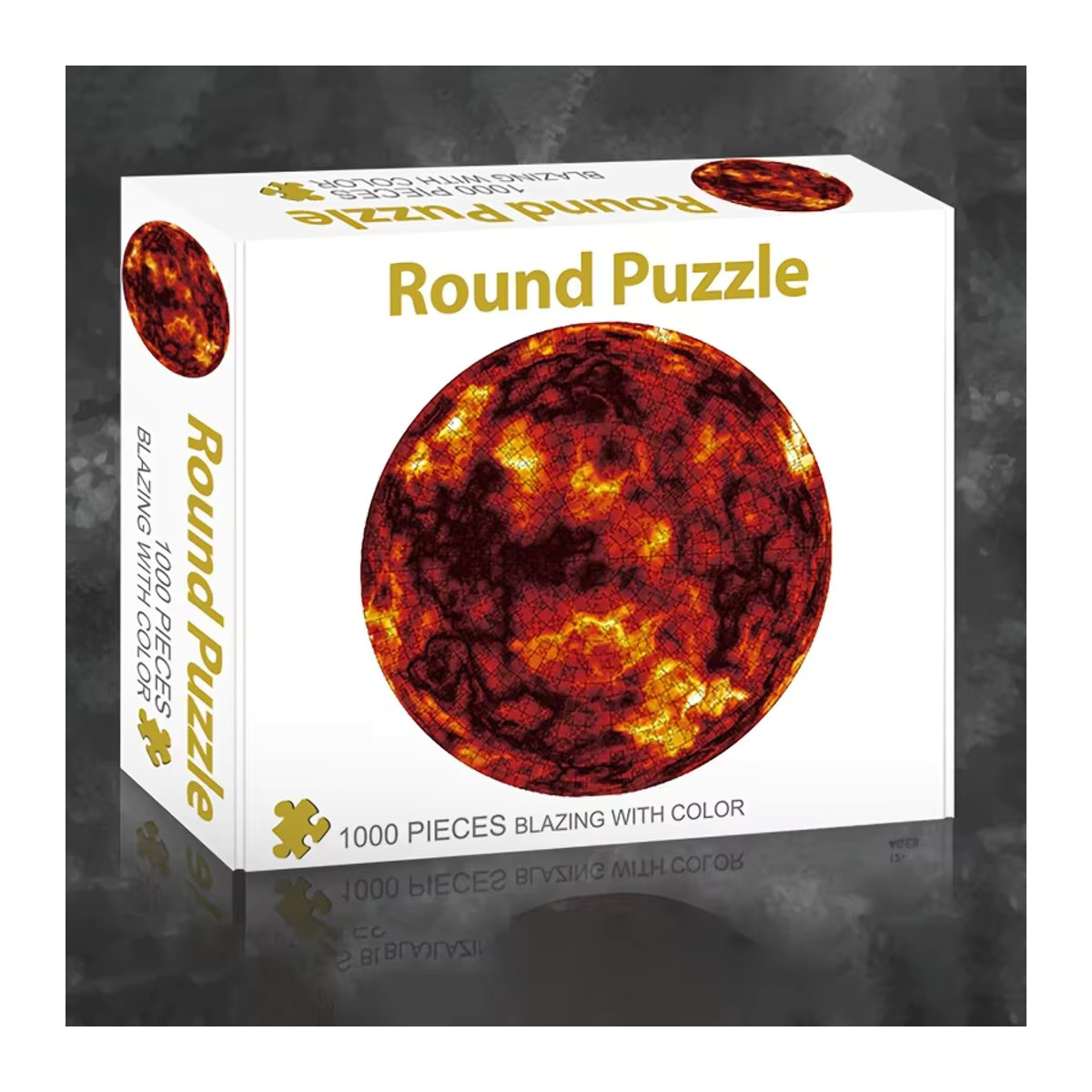 MaxRenard Sonnenpuzzle aus Papier mit 1000 Teilen, kreisförmiges Motiv Goldener Himmel, Durchmesser: 65 cm, Mehrfarbig - Bild 2