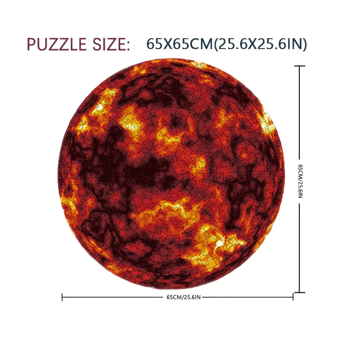 MaxRenard Sonnenpuzzle aus Papier mit 1000 Teilen, kreisförmiges Motiv Goldener Himmel, Durchmesser: 65 cm, Mehrfarbig - Bild 4