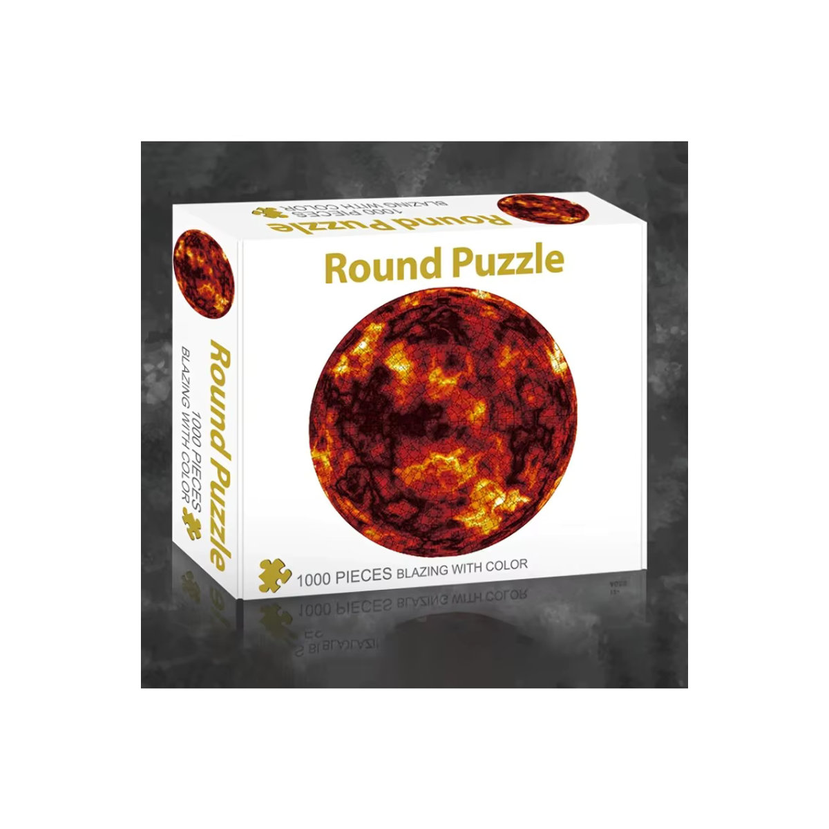 MaxRenard Sonnenpuzzle aus Papier mit 1000 Teilen, kreisförmiges Motiv Goldener Himmel, Durchmesser: 65 cm, Mehrfarbig - Bild 6