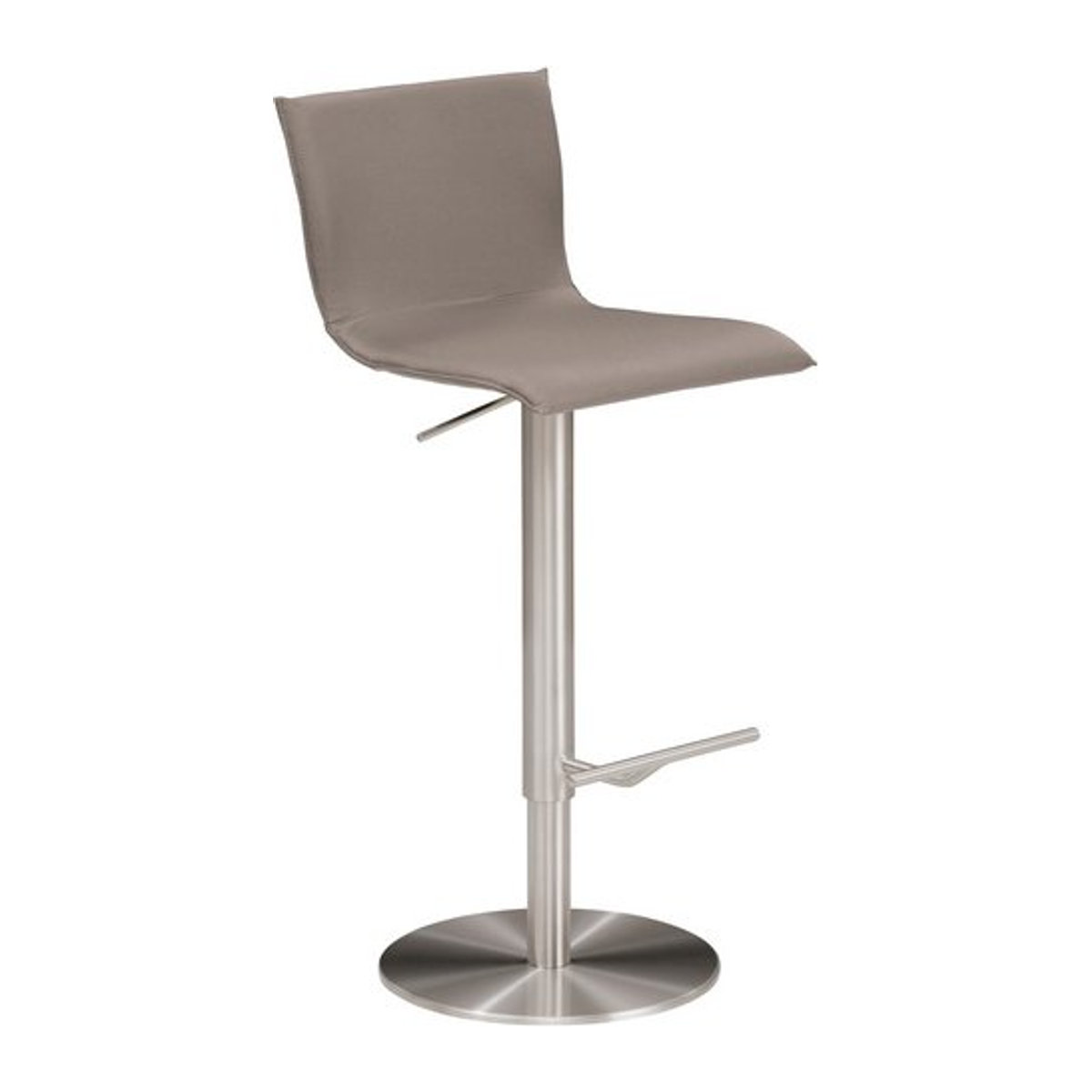 Mayer Barhocker 1226 aus Echtleder in Beige Taupe Meliert mit Metallgestell, Breite: 39,5 cm - Bild 1