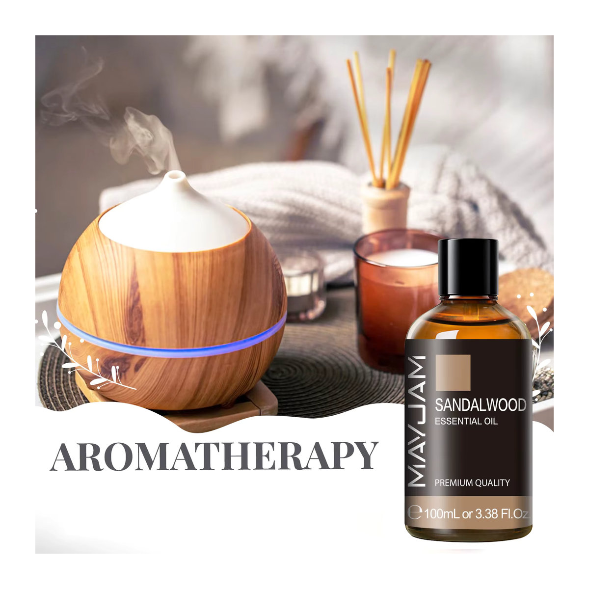 MAYJAM Ätherische Öle Set mit Glastropfer, 100 ml Aromatherapieöle in Lavendel, Eukalyptus, Rosmarin und Vanille, Transparent - Bild 2