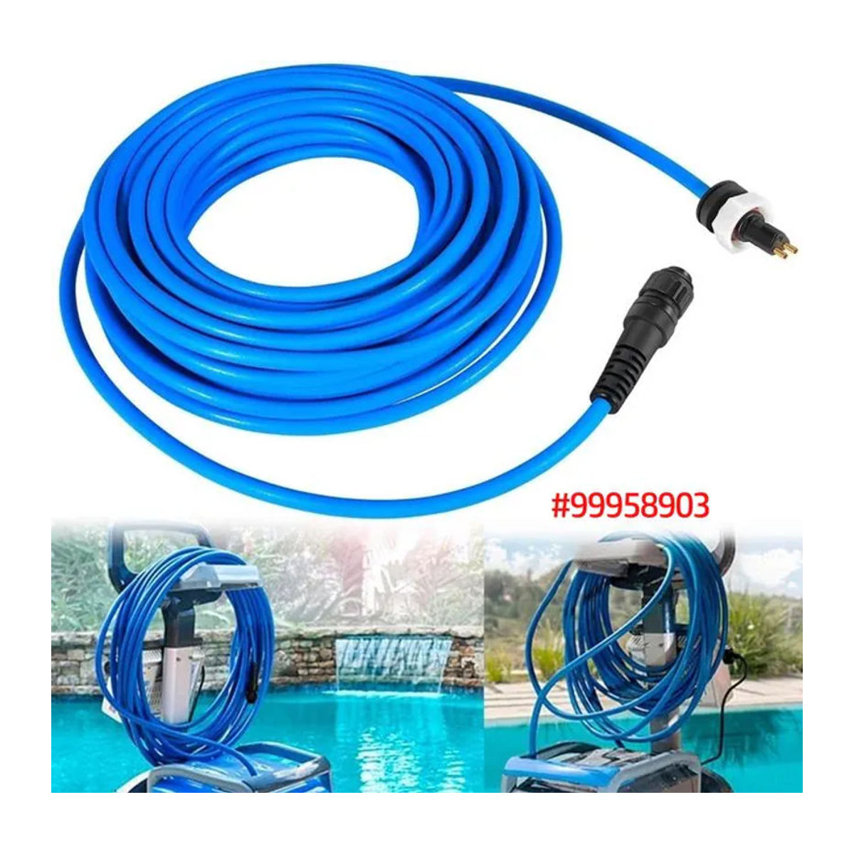 Maytronics DIY-Ersatzkabel 2-Draht Blau, 18 m Länge für Dolphin Pool Cleaner S200, Active 20, Triton PS, Discovery und Quantum - Bild 1