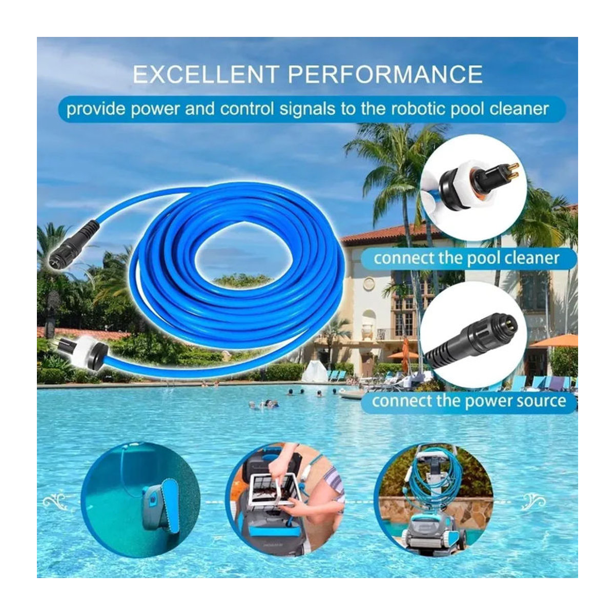 Maytronics DIY-Ersatzkabel 2-Draht Blau, 18 m Länge für Dolphin Pool Cleaner S200, Active 20, Triton PS, Discovery und Quantum - Bild 5