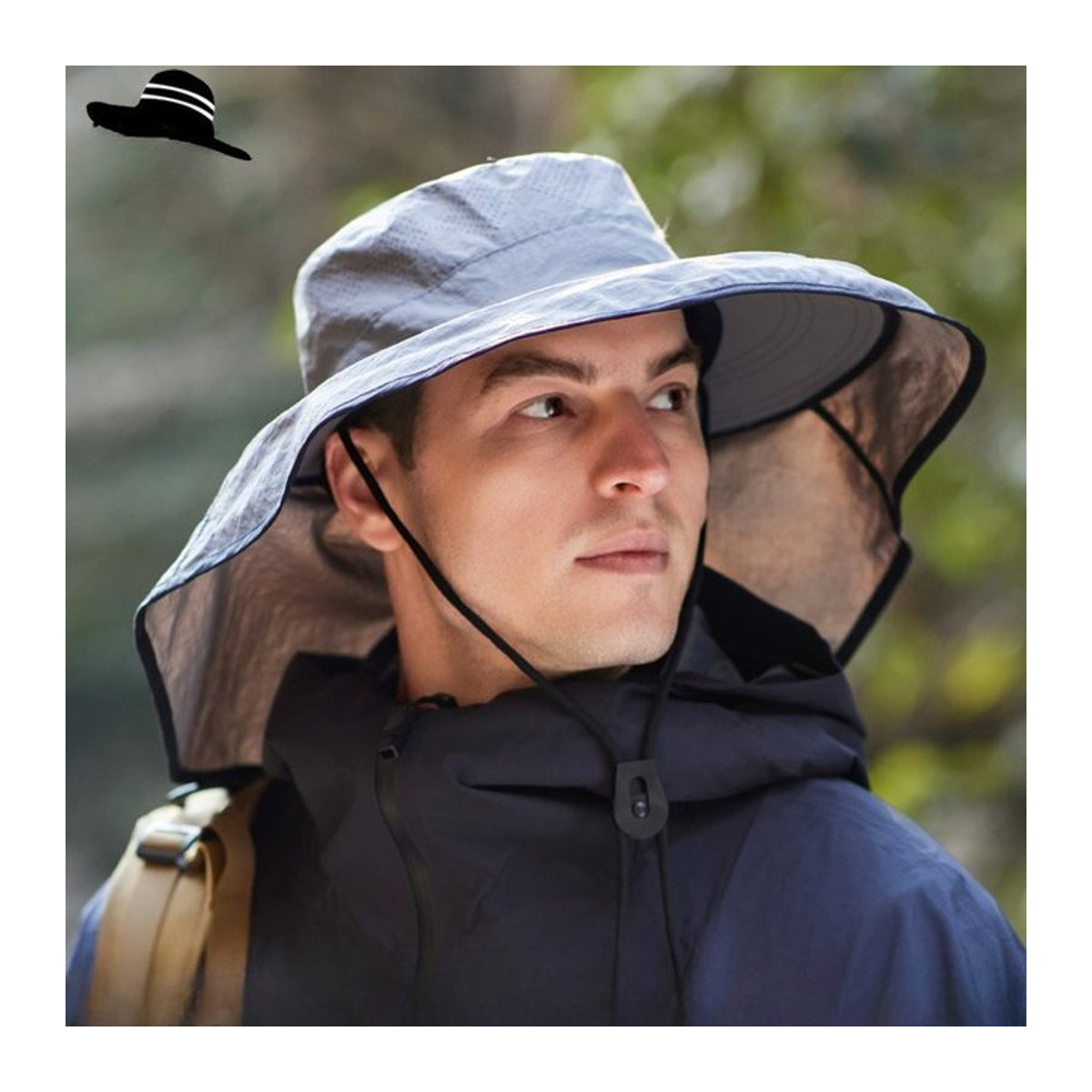 MAZIAO Unisex Outdoor-Sonnenhut mit Pferdeschwanz-Öffnung und breitem Rand für UV-Schutz im Sommer - Bild 1
