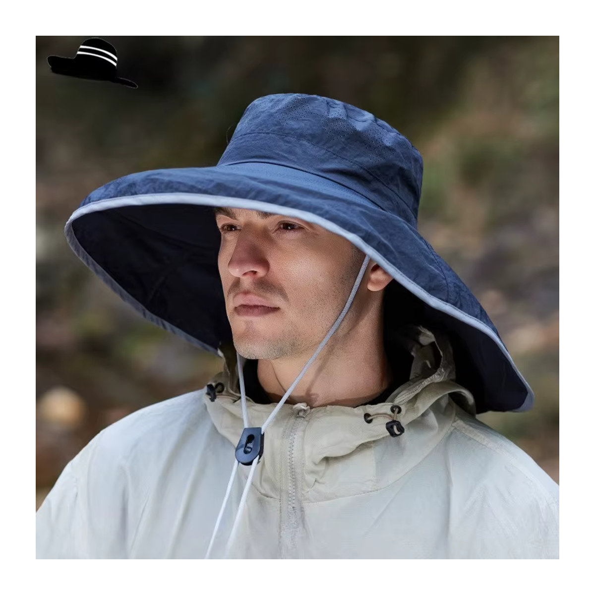MAZIAO Unisex Outdoor-Sonnenhut mit Pferdeschwanz-Öffnung und breitem Rand für UV-Schutz im Sommer - Bild 2