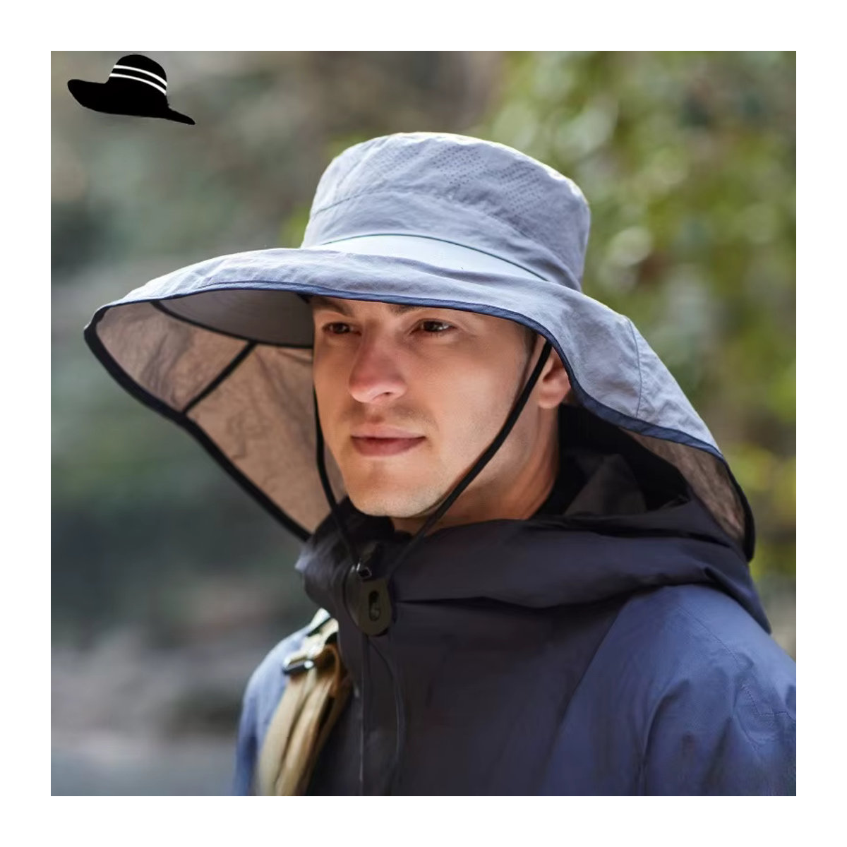 MAZIAO Unisex Outdoor-Sonnenhut mit Pferdeschwanz-Öffnung und breitem Rand für UV-Schutz im Sommer - Bild 3