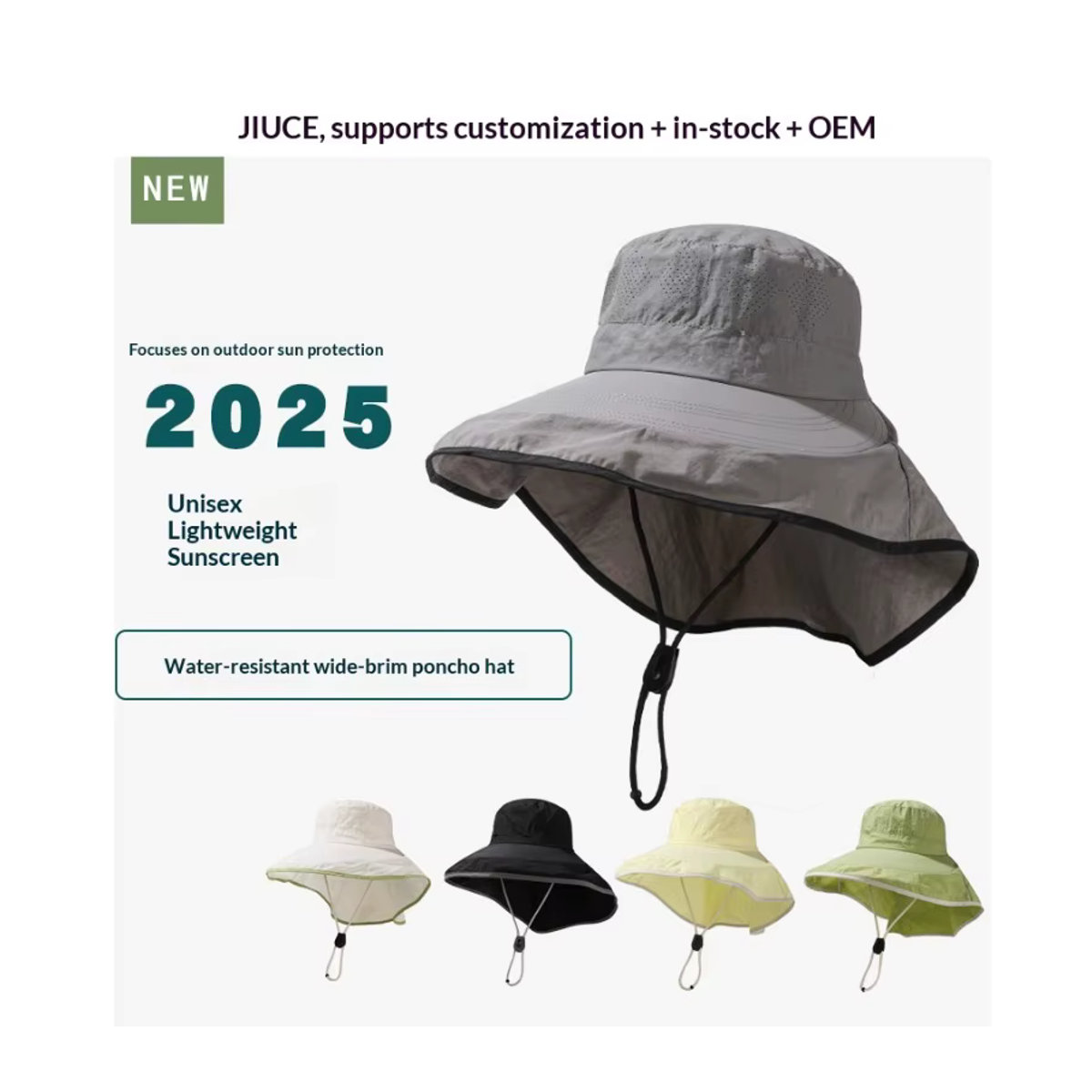 MAZIAO Unisex Outdoor-Sonnenhut mit Pferdeschwanz-Öffnung und breitem Rand für UV-Schutz im Sommer - Bild 4