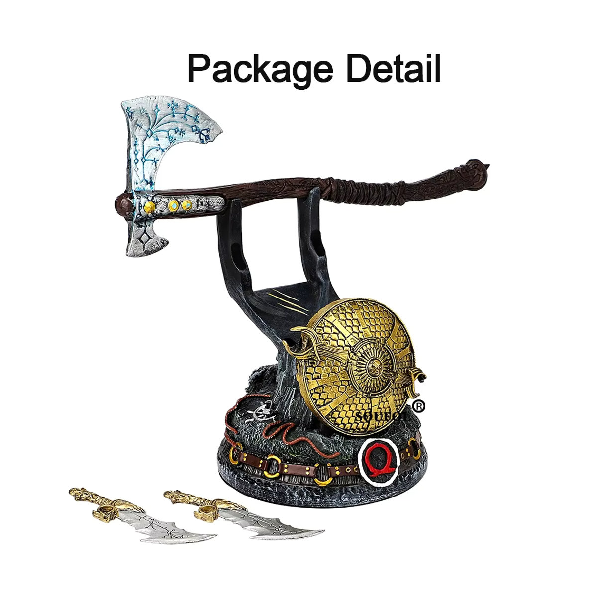 MBCHIPSTAR God of War Controller Ständer aus Kunstharz in Gold und Mehrfarbig für PS5, Xbox und PS4, Kreativer Gamepad-Halter und Desktop-Dekoration - Bild 5