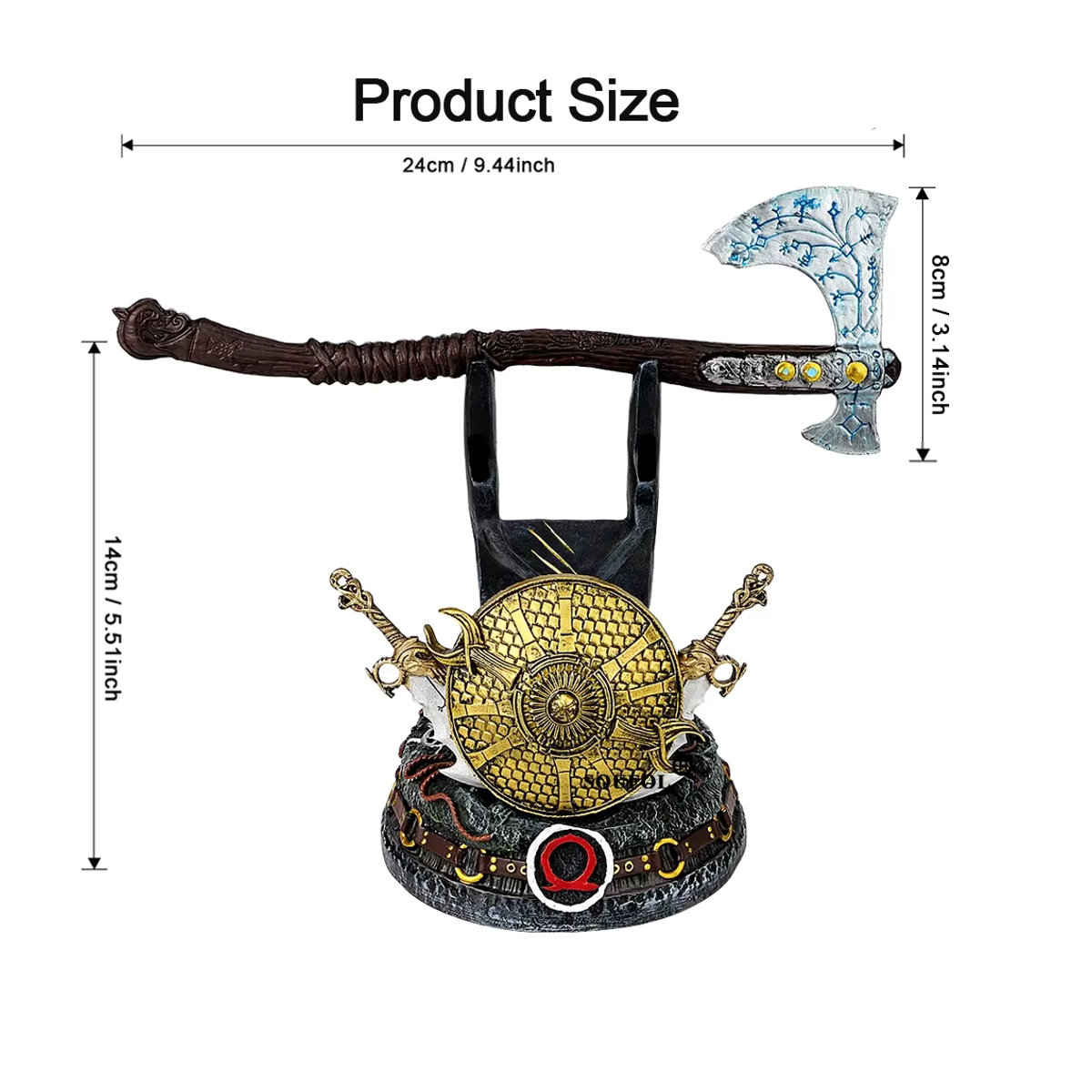 MBCHIPSTAR God of War Controller Ständer aus Kunstharz in Gold und Mehrfarbig für PS5, Xbox und PS4, Kreativer Gamepad-Halter und Desktop-Dekoration - Bild 6