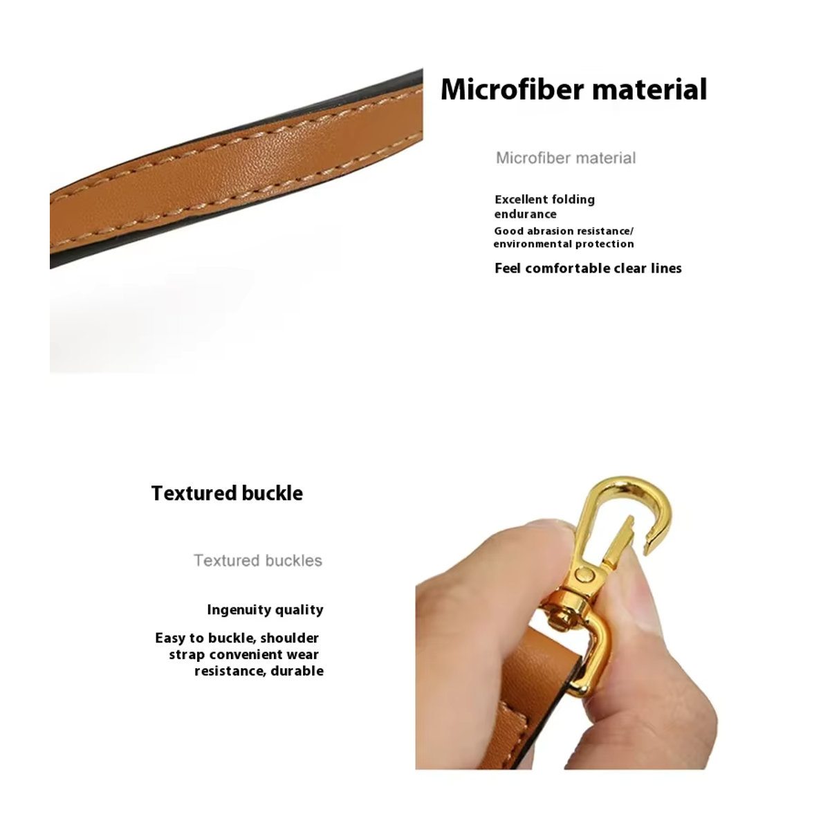 MCM Ersatz-Umhängetasche Kunstleder-Geldbörsenriemen verstellbar in Beige und Braun - Bild 3