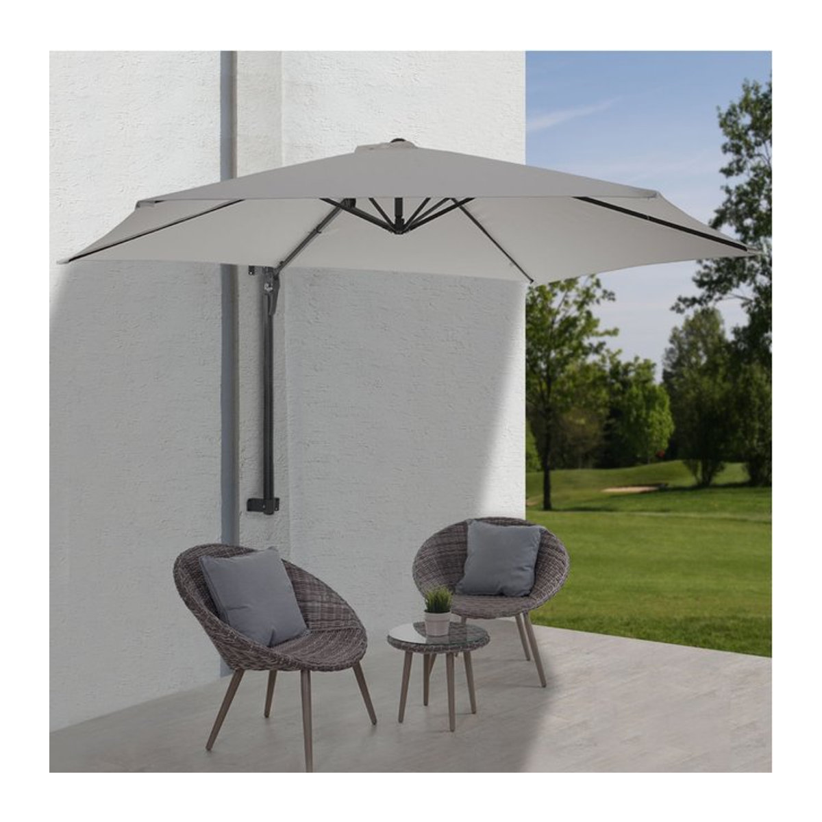 MCW Ampelschirm Acerra Sonnenschirm in Sand, 3m neigbar, aus Polyester mit Alu- und Stahlgestell - Bild 1