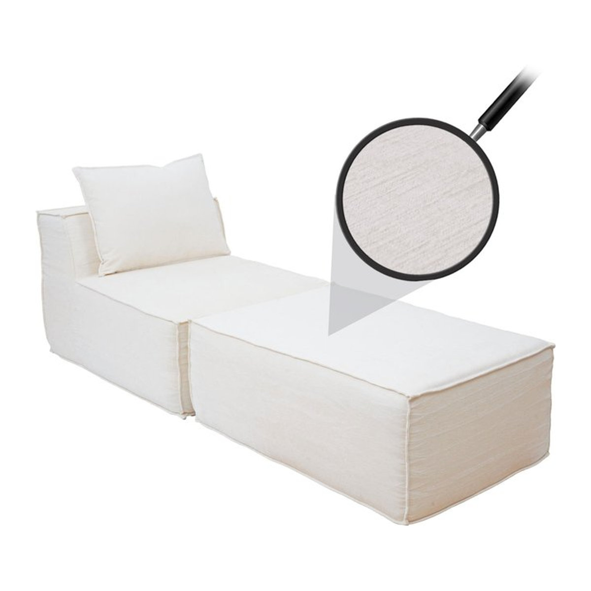MCW Chaiselongue Recamiere Ottomane für Sofa MCW-O54 aus Stoff in Beige, B/T/H: 63 x 75 x 194 cm - Bild 1