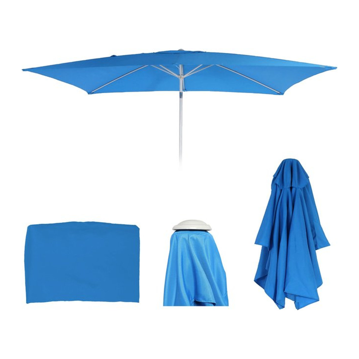 MCW Ersatzbezug für Sonnenschirm Castellammare, rechteckig, B/H: 300 x 200 cm, Blau, UV 50+ - Bild 1