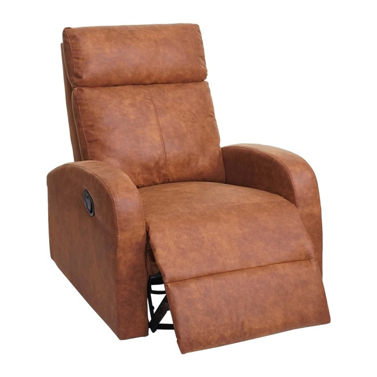MCW Fernsehsessel MCW-A54 Premium Relaxsessel mit Wippfunktion und Drehfunktion in Braun aus Stoff und Kunstleder - Bild 1
