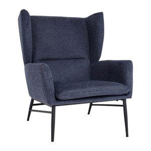 MCW Lounge-Sessel MCW-L62 als moderner Ohrensessel in Blau mit Stoffbezug