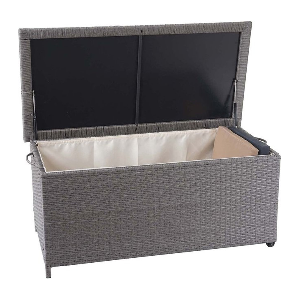 MCW Poly-Rattan Kissenbox MCW-D88 Gartentruhe in Grau, H x B x T: 51 x 115 x 59 cm - Bild 1