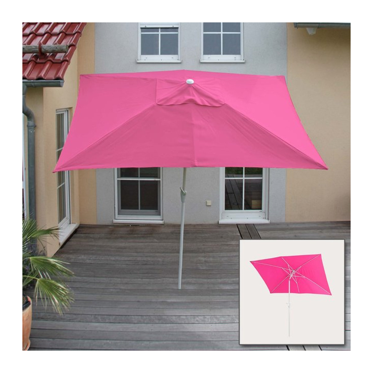 MCW Sonnenschirm Castellammare, rechteckiger Gartenschirm in Pink, neigbar, B x H: 3 x 2 m - Bild 1