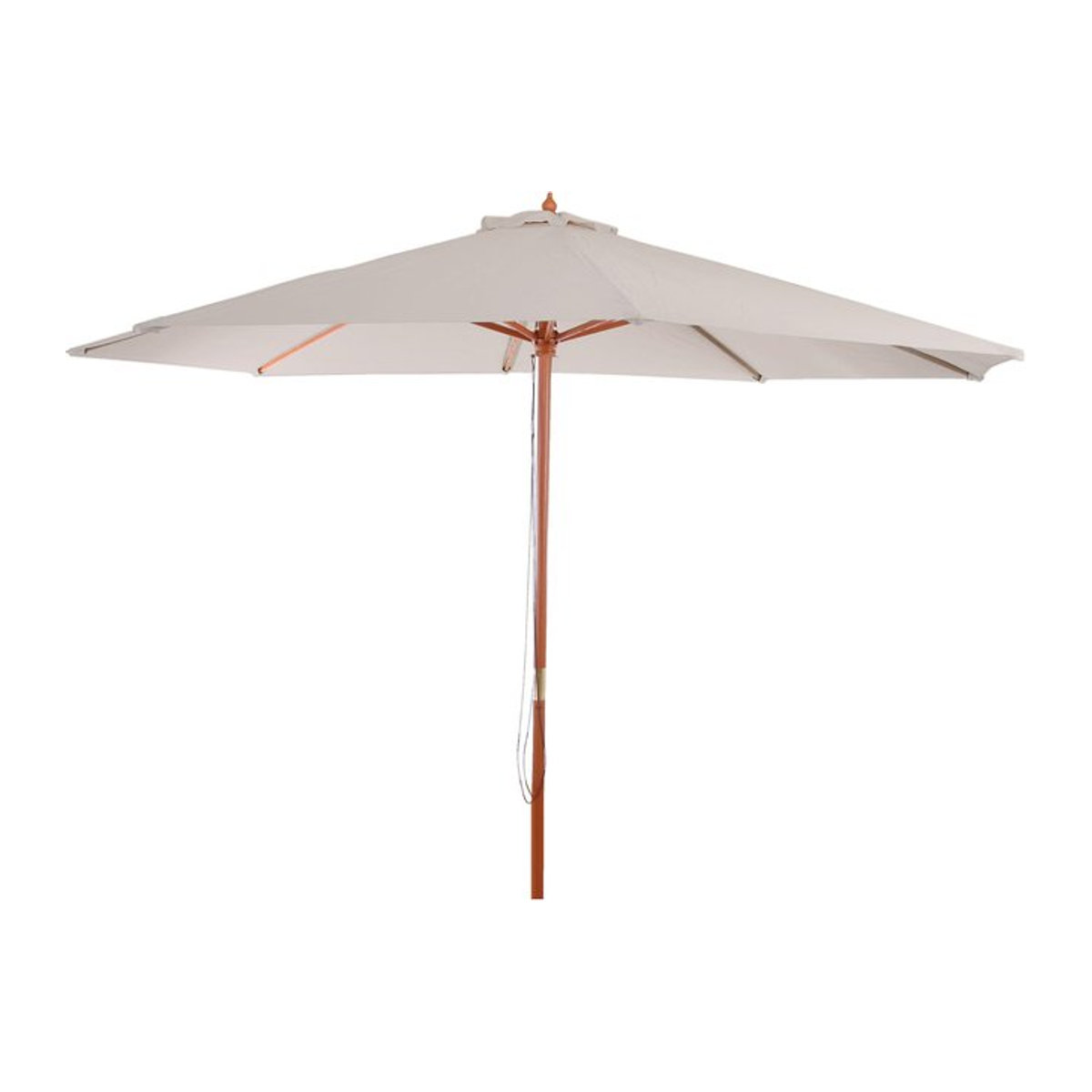 MCW Sonnenschirm Lissabon Marktschirm aus Holz und Polyester in Creme mit Ø 3,5m - Bild 1