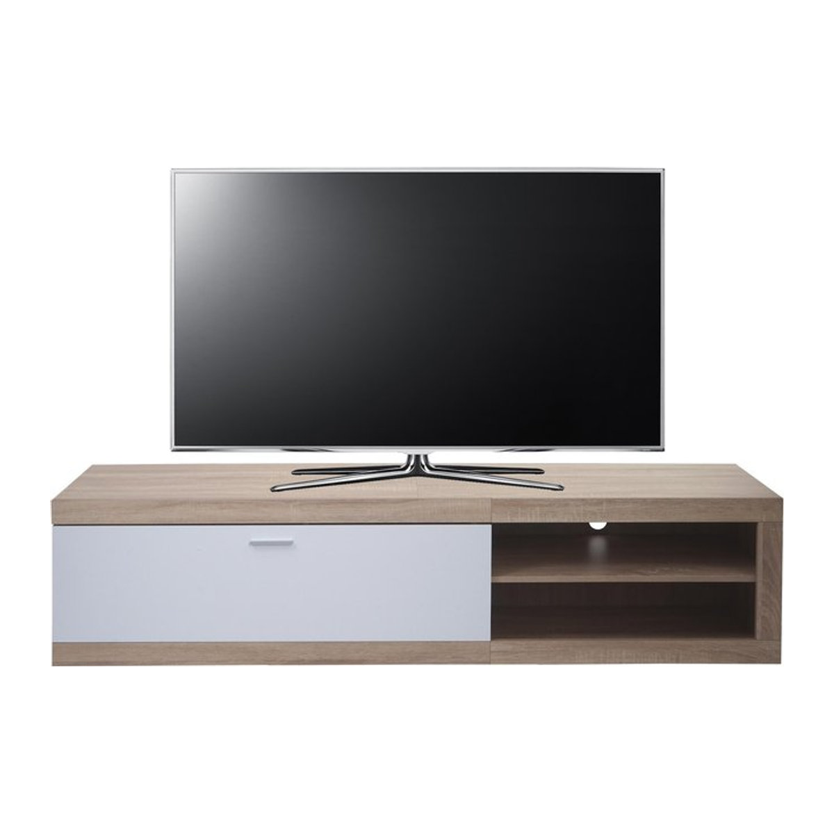 MCW TV-Schrank Lowboard MCW-L33 in Weiß, Modernes TV-Board aus Holz, B/T/H: 180 x 41 x 43 cm - Bild 1