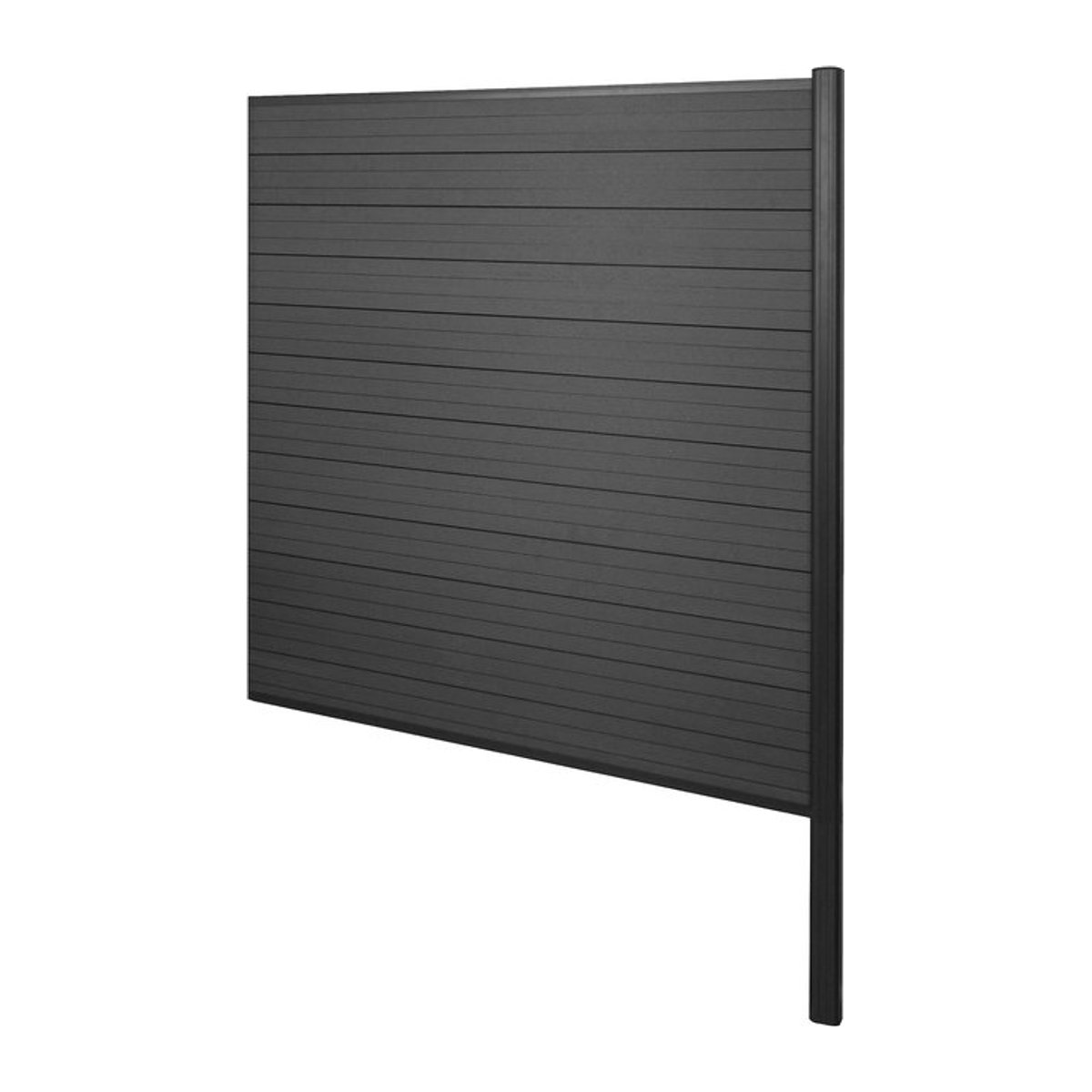 MCW WPC-Sichtschutz Savoie Erweiterungselement mit Alu-Pfosten zum Einbetonieren, Höhe: 185 cm, Anthrazit - Bild 1