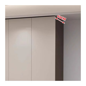 MDNG Massivholz-Kleiderschrank mit Schwebetüren in Natur, moderner minimalistischer Design-Schrank, Tiefe: 60 cm