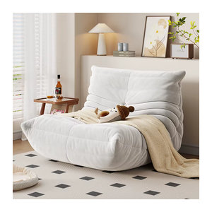 MDNG Schaukelstuhl Raupe als Lazy Couch Einzelsofa in Weiß im minimalistischen Design
