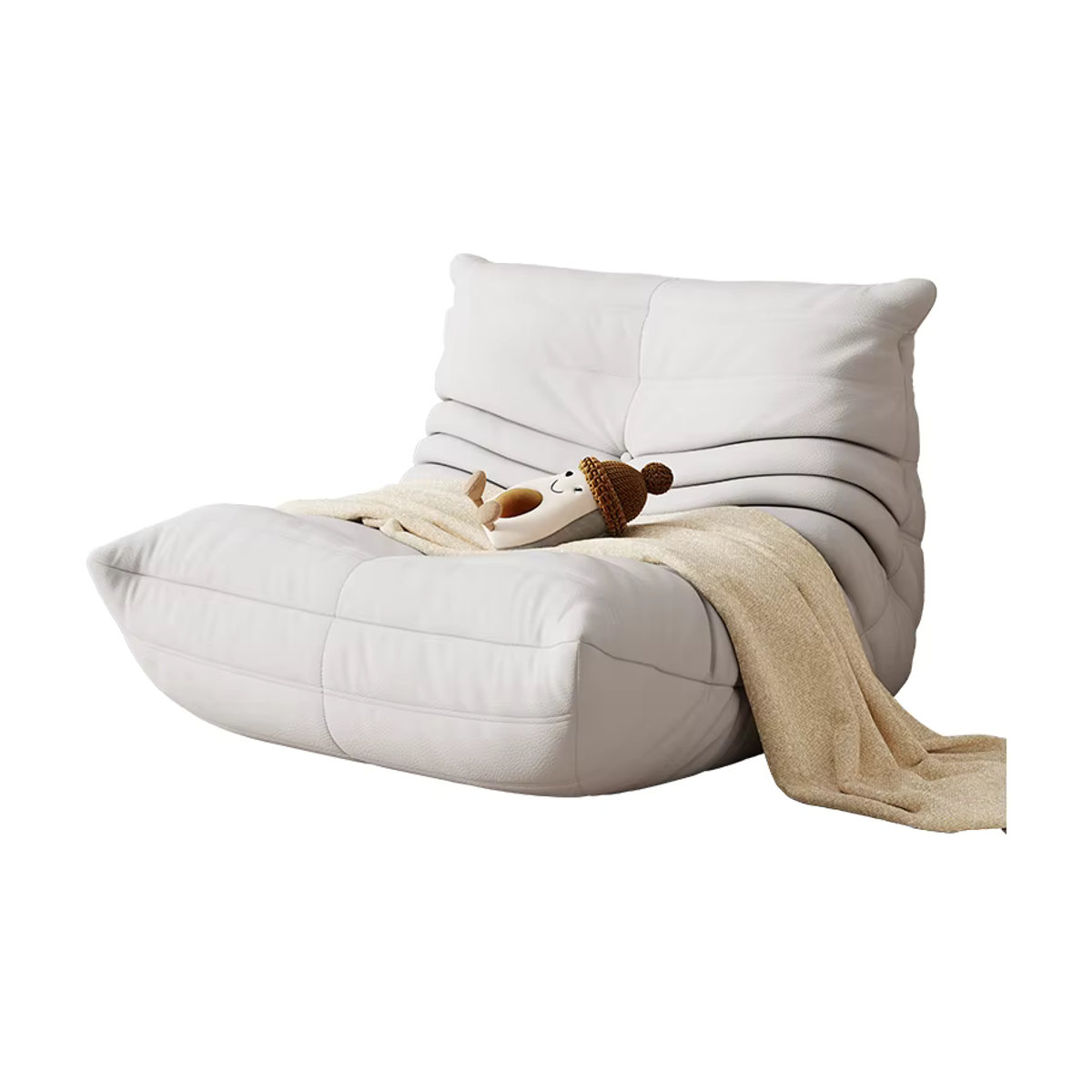 MDNG Schaukelstuhl Raupe als Lazy Couch Einzelsofa in Weiß im minimalistischen Design - Bild 2