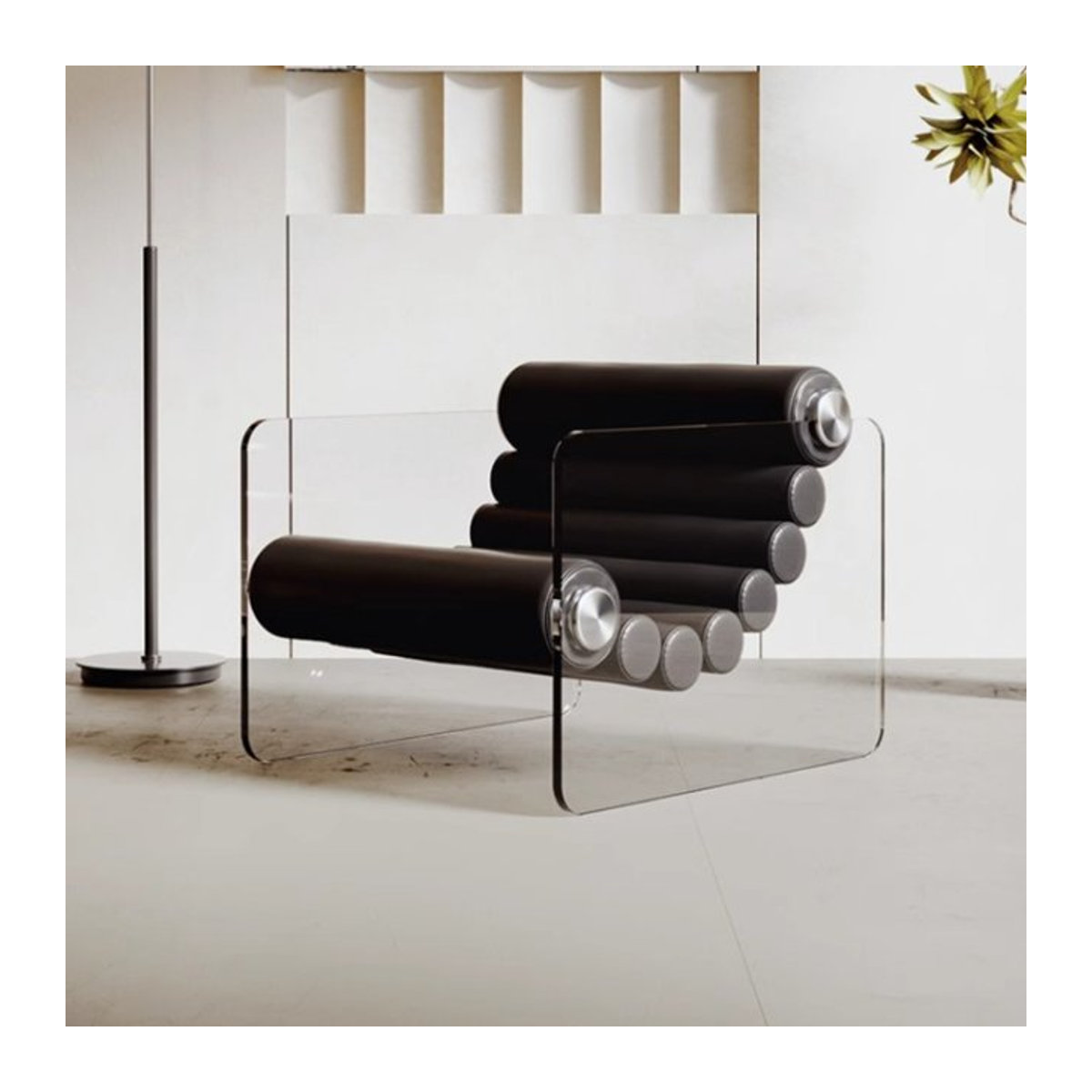 MDUG Design Lounge-Stuhl in Schwarz für Wohnzimmer und Balkon mit Armlehnen und Rückenlehne - Bild 1