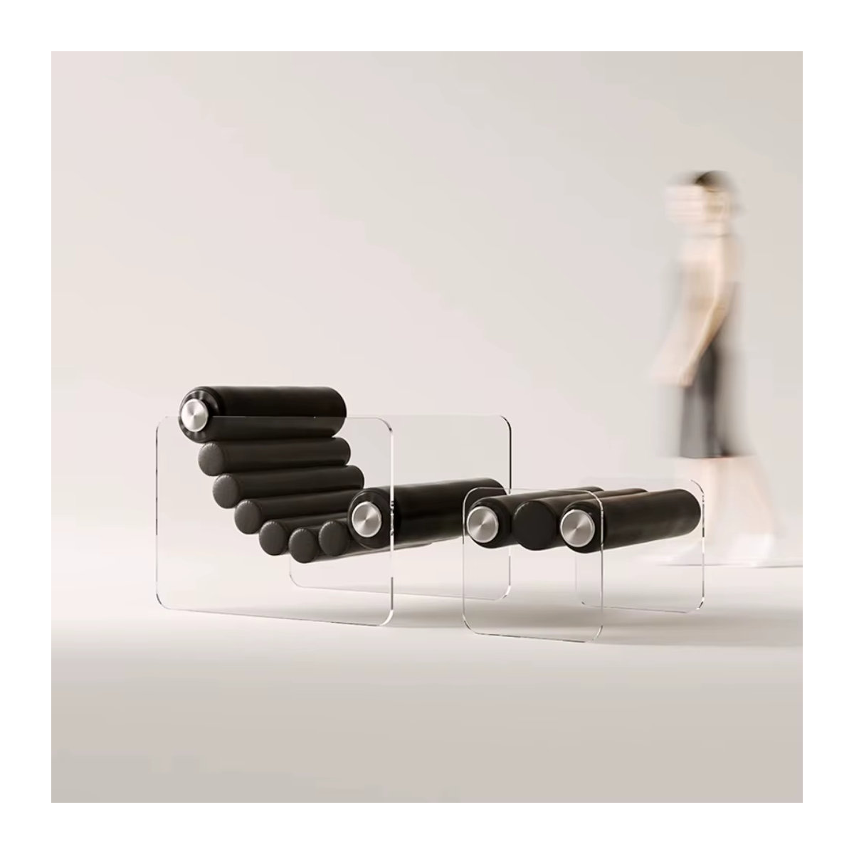 MDUG Design Lounge-Stuhl in Schwarz für Wohnzimmer und Balkon mit Armlehnen und Rückenlehne - Bild 3