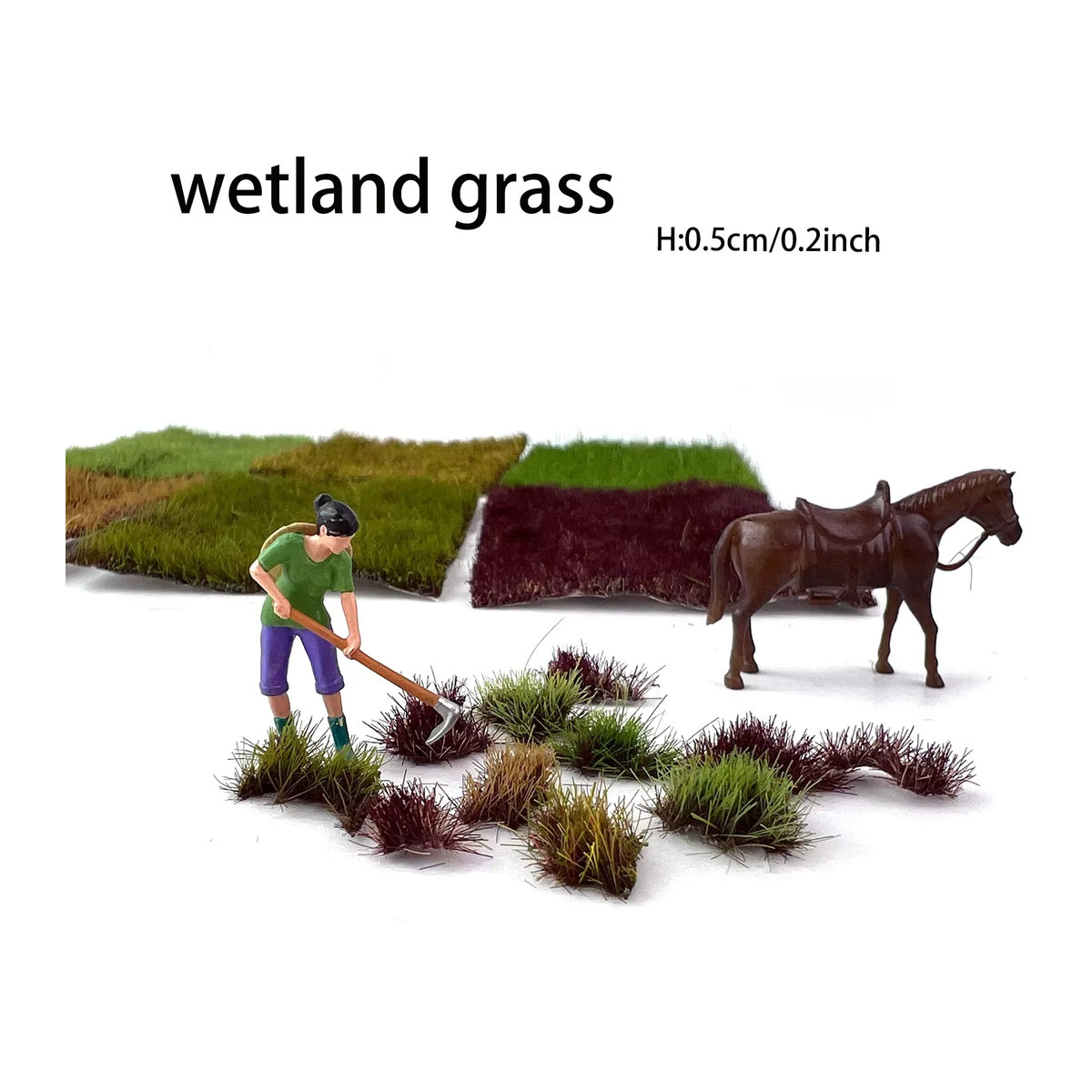 MDWD Wetland-Grascluster-Modell in Grün für DIY-Landschaften und Sandtischdekoration, 5 mm unregelmäßiges Rasenmaterial für pädagogisches Lernen - Bild 2