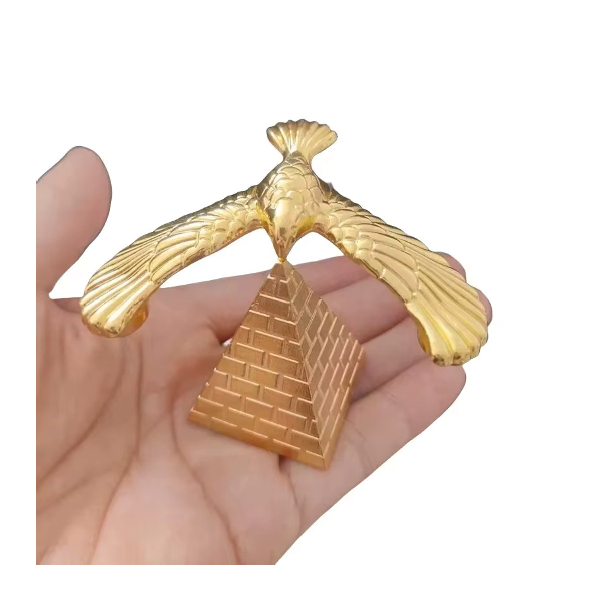 Meade Anti-Schwerkraft-Balance-Vogel-Set Adler-Pyramide aus Metall in Gold als STEM-Wissenschaftsspielzeug und Bürodekoration - Bild 2