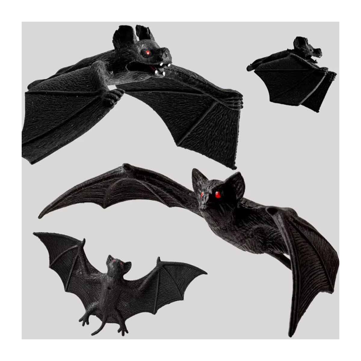 Meade Halloween Fledermaus aus schwarzem Weichgummi als Grusel-Deko und Streichartikel - Bild 2