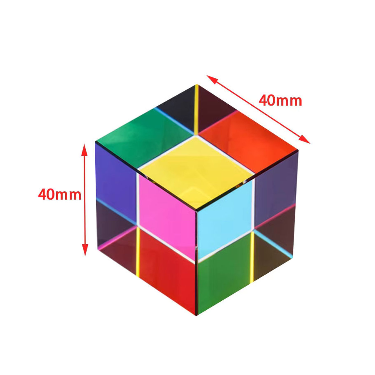 Meade Prisma Cube aus Glas als geometrisches Dekorationsobjekt in Mehrfarbig und Gold - Bild 3