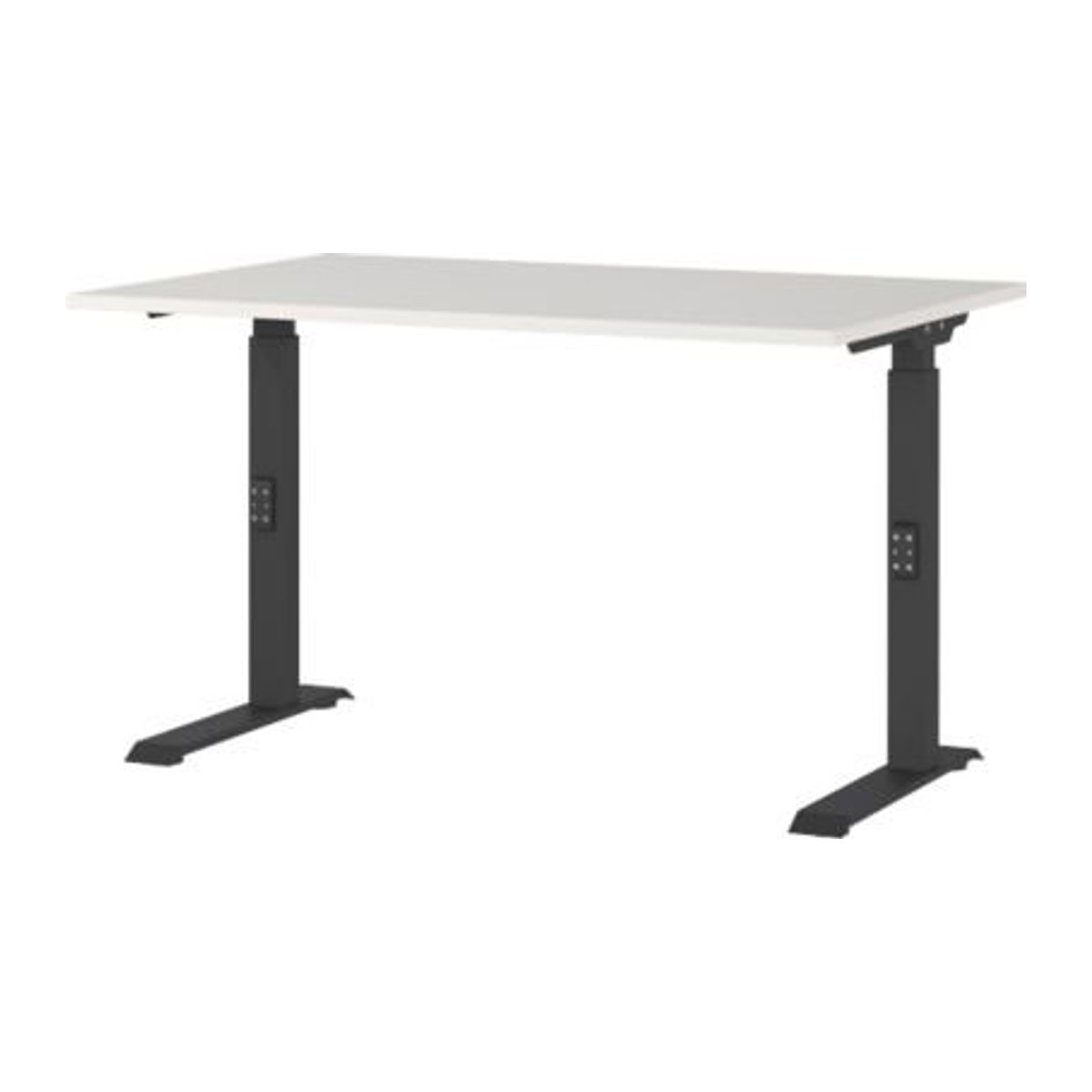 Mechanisch höhenverstellbarer Schreibtisch Agenda in Lichtgrau und Schwarz, B: 120 cm, T: 80 cm, H: 68-91 cm - Bild 1