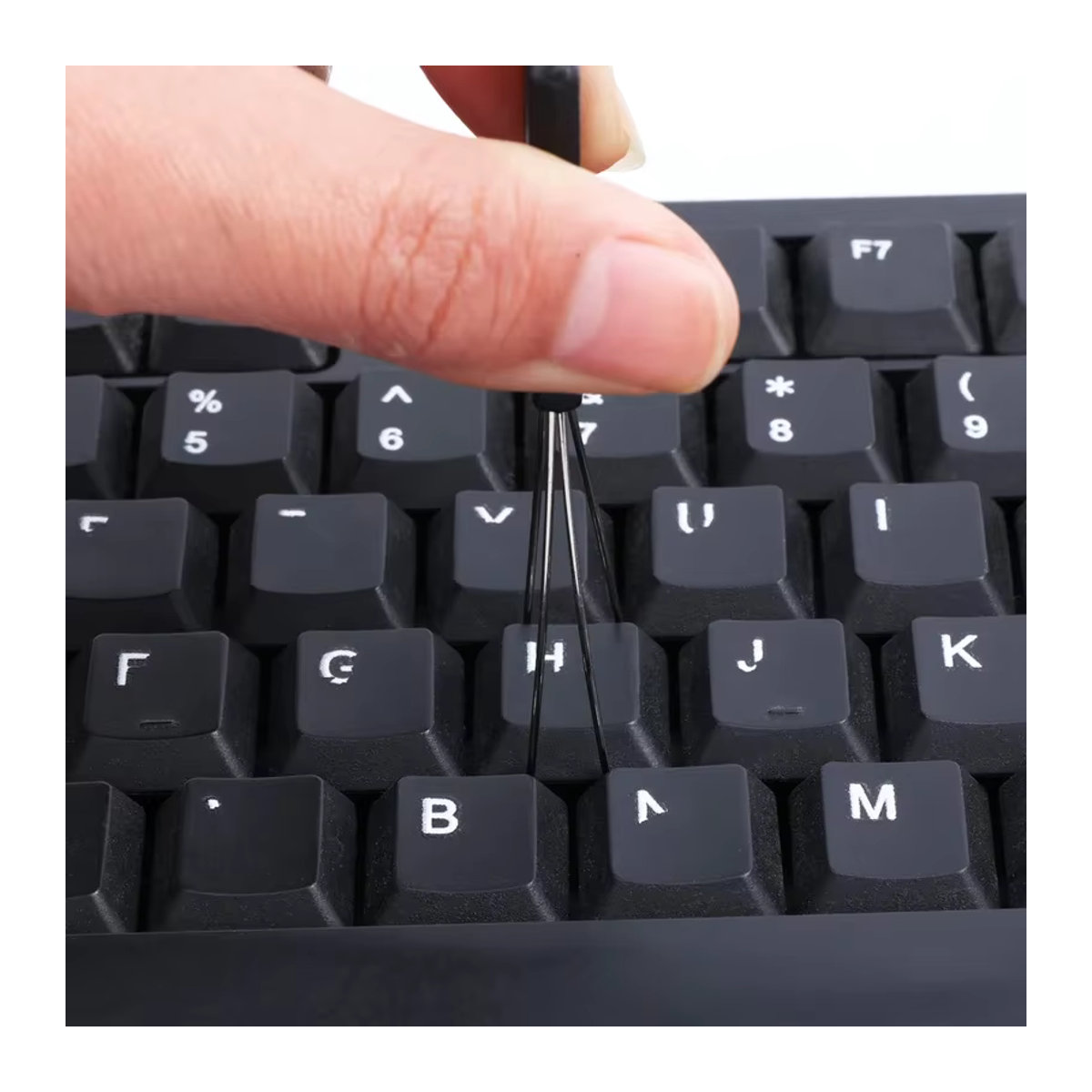 Mechanischer Tastatur Tastenkappen-Abzieher und Reiniger in Schwarz/Weiß - Bild 4