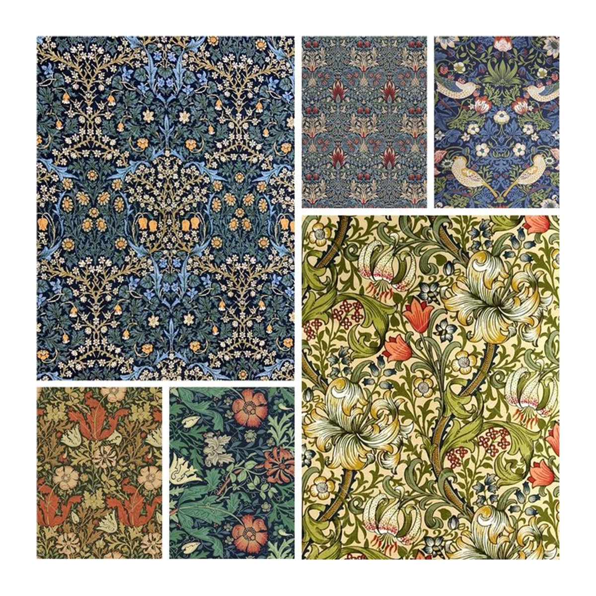 Mecoucou Fotohintergrund im William Morris Stil mit Erdbeeren und Blumen für deine Geburtstagsdekoration in Mehrfarbig - Bild 1