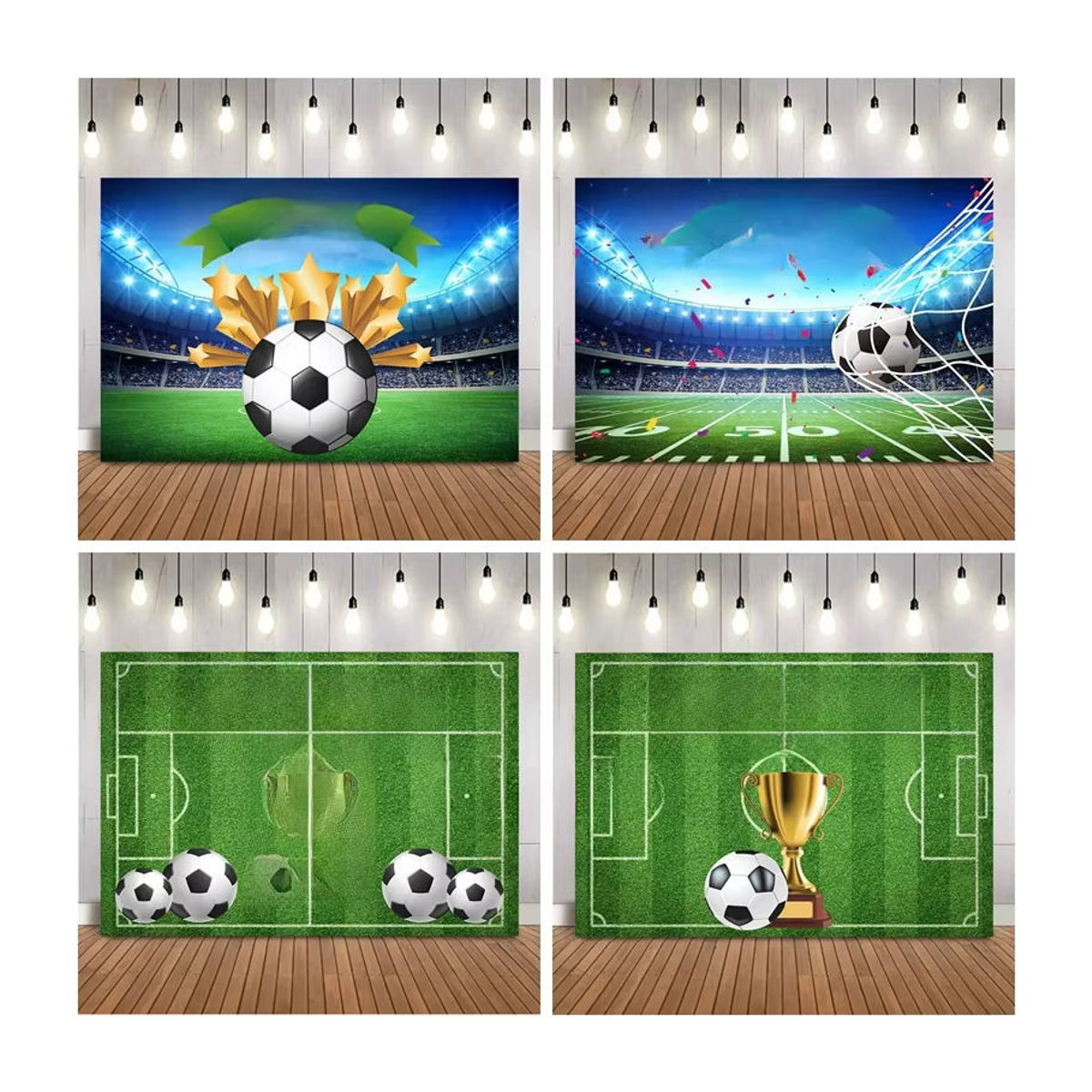 Mecoucou Fußball Geburtstag Hintergrund Dekoration für Kinder in Mehrfarbig - Bild 4