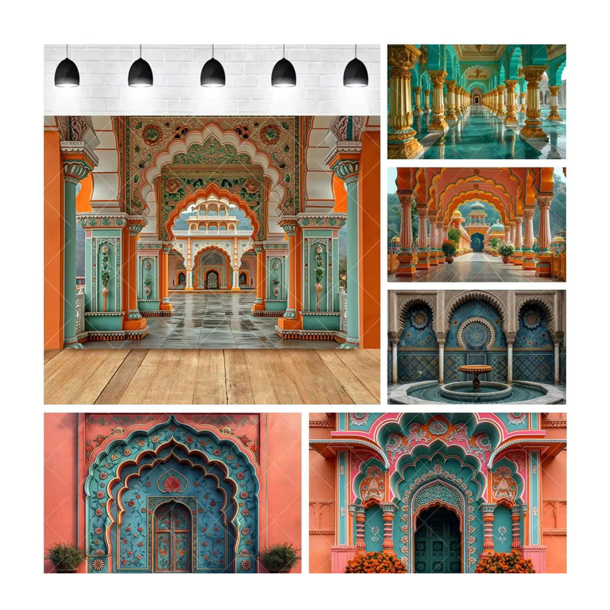 Mecoucou Vintage Wanddeko Retro Palast Moschee Poster für Hochzeit und Geburtstag mehrfarbig - Bild 2
