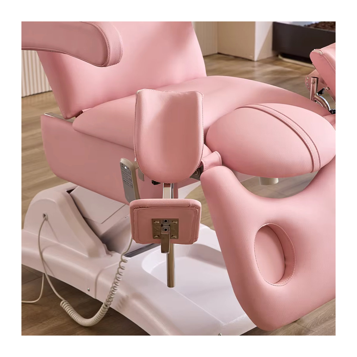 Medizinisches gynäkologisches Untersuchungsbett mit elektrischer Hebefunktion in Grau oder Pink - Bild 6