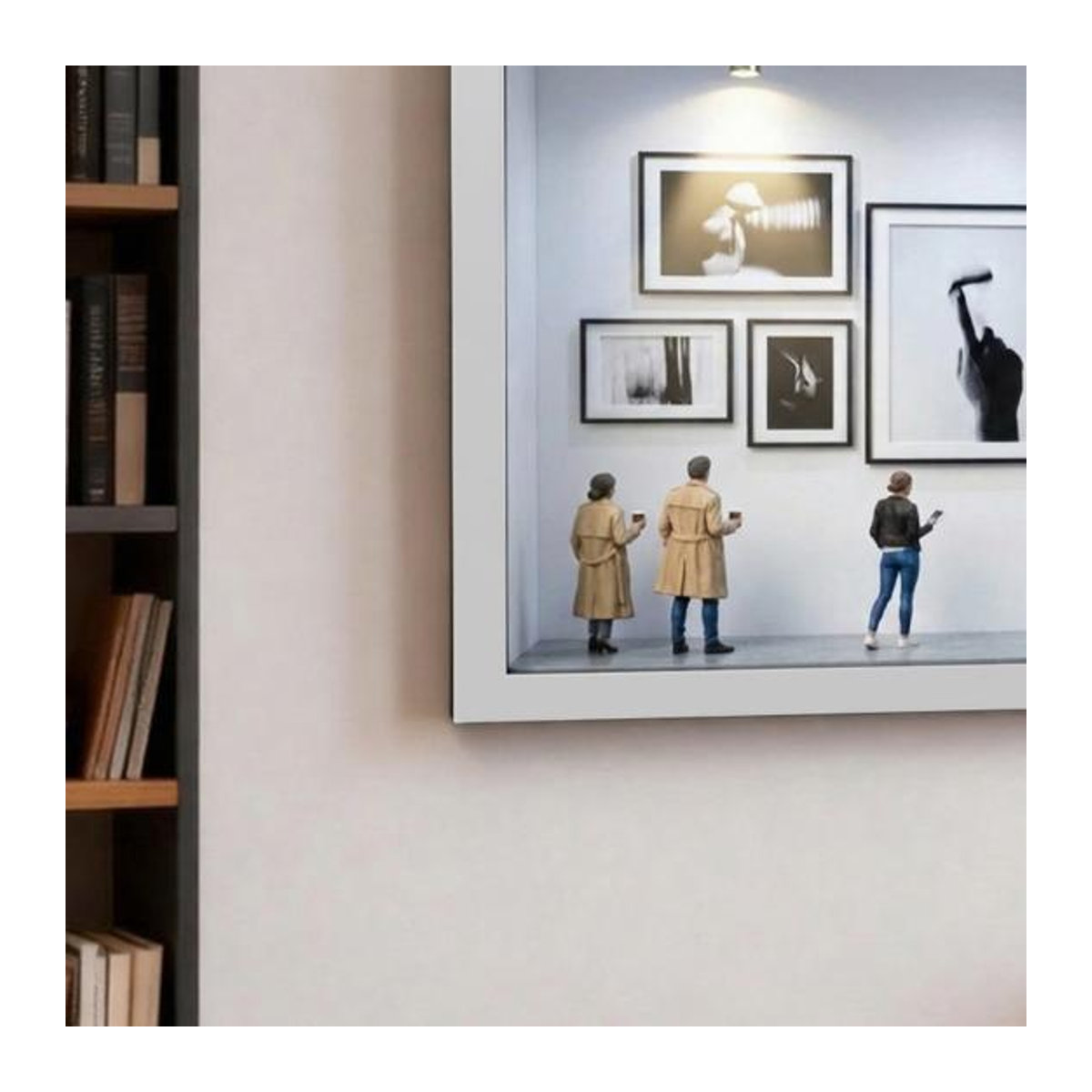 Medoc DIY Mini-Museum Silhouette Box als personalisierte Erinnerungs-Vitrine und Schattenbox Rahmen-Set in Weiß aus Holz - Bild 4