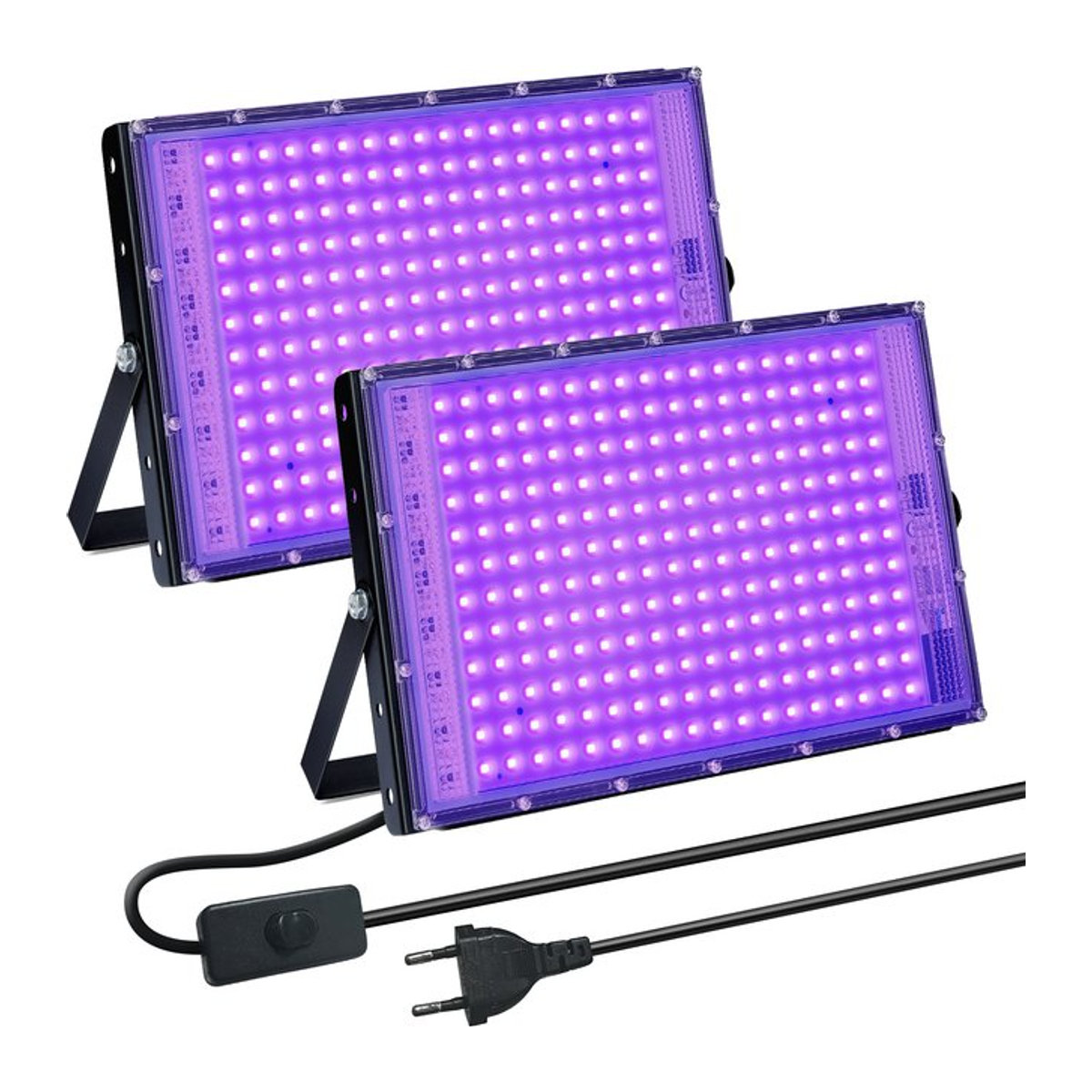 Meerox LED UV-Schwarzlicht Außenstrahler in Schwarz mit 150 W und 395 nm für Disco-Glow-Partys - Bild 1