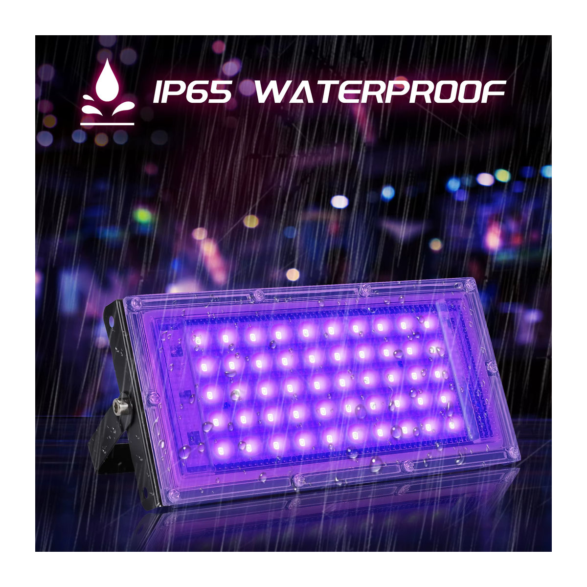 Meerox LED UV-Schwarzlicht Außenstrahler in Schwarz mit 150 W und 395 nm für Disco-Glow-Partys - Bild 2
