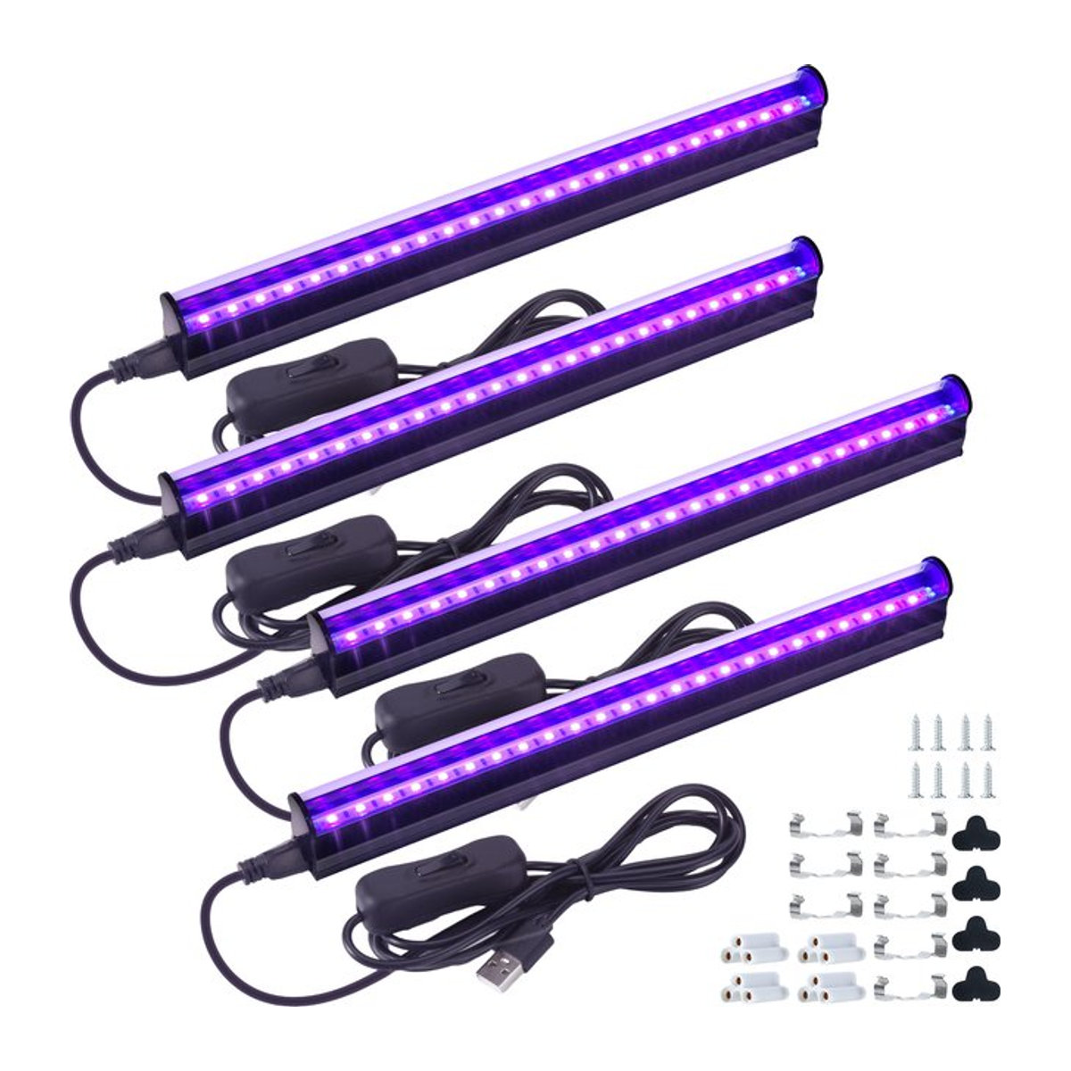 Meerox UV-Schwarzlichtlampe LED USB Spotlight 385-400nm für Disco Club Glow Party und Halloween Dekoration Schwarz - Bild 1