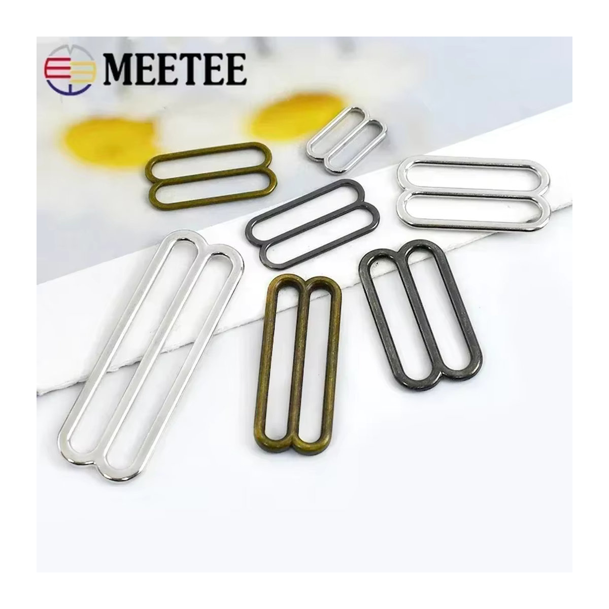 Meetee Metall Tri-Glide Schnallen und 8-förmige Ringe in Silber für BH-Träger und Bastelzubehör, 10-50 mm - Bild 4