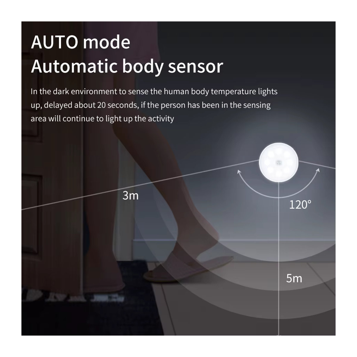 MeeToo 4er Set USB aufladbare LED Nachtlichter mit Bewegungssensor in Weiß für Schlafzimmer, Küche und Schrank - Bild 2