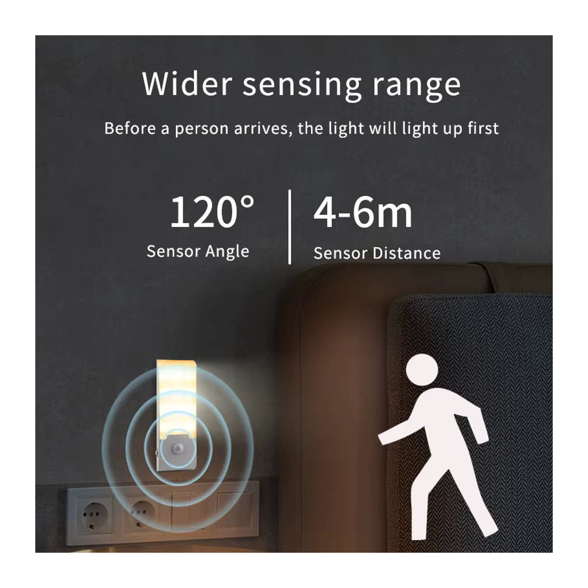 MeeToo Minimalistisches LED-Nachtlicht mit Bewegungsmelder, wiederaufladbare tragbare Nachtlampe für Schlafzimmer, Flur und Küchenschrank - Bild 2