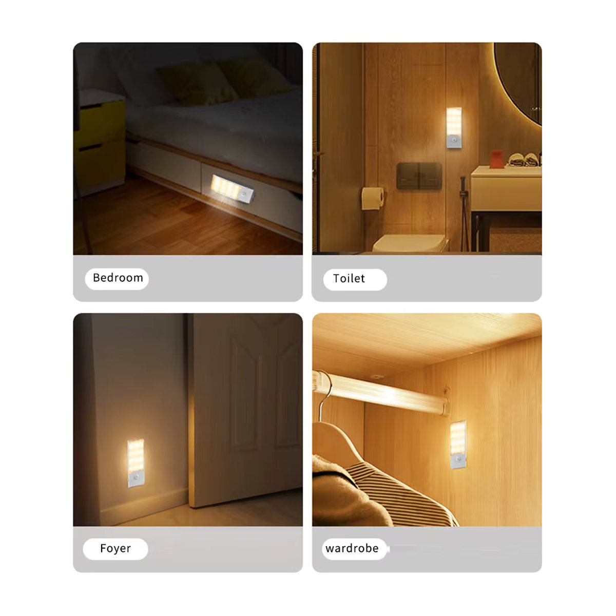 MeeToo Minimalistisches LED-Nachtlicht mit Bewegungsmelder, wiederaufladbare tragbare Nachtlampe für Schlafzimmer, Flur und Küchenschrank - Bild 5
