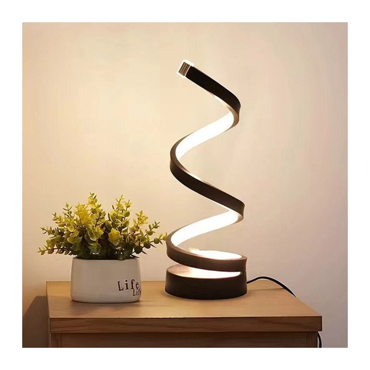 MeeToo Moderne Spirale LED Tischlampe Dimmbar in Schwarz - Bild 1