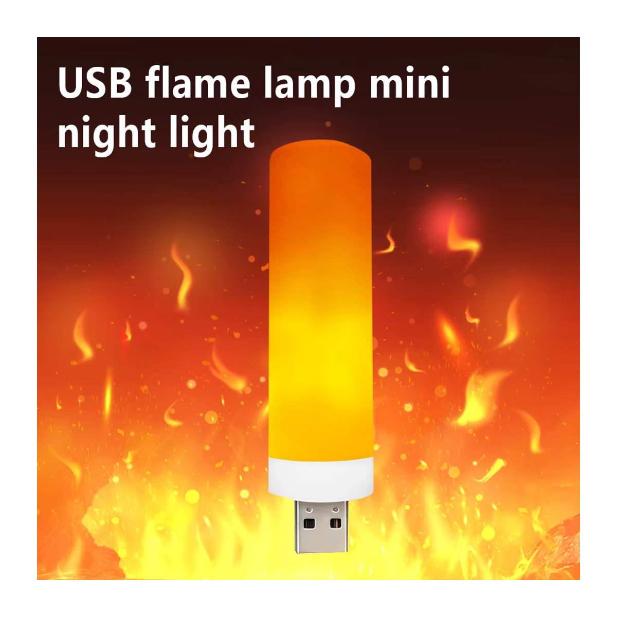 MeeToo USB LED Nachtlicht mit simuliertem Flammen-Effekt in Bunt und minimalistischem Design - Bild 3