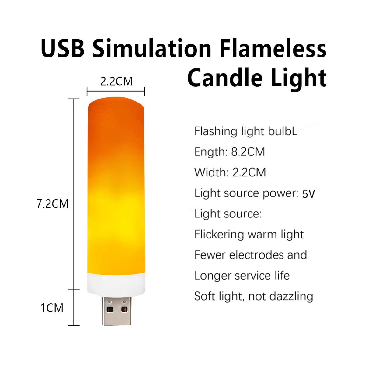 MeeToo USB LED Nachtlicht mit simuliertem Flammen-Effekt in Bunt und minimalistischem Design - Bild 6